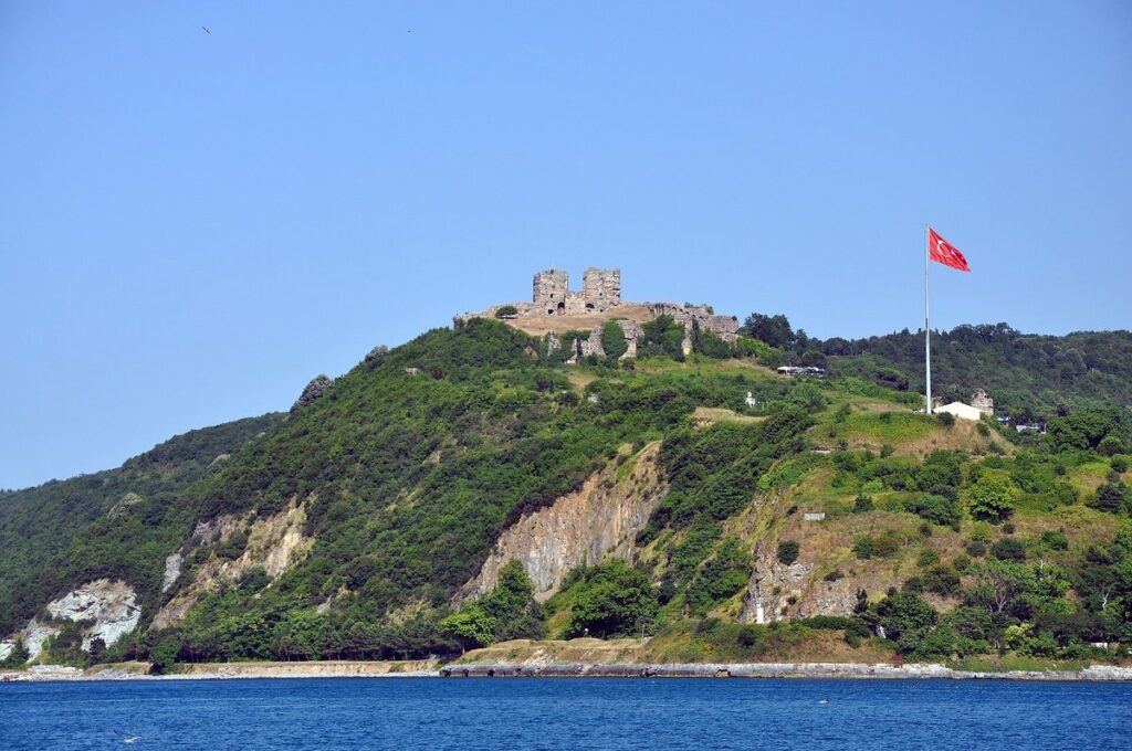 Yoros Castle on the hill above Anadolu Kavagi at the northern end of the Bosphorus