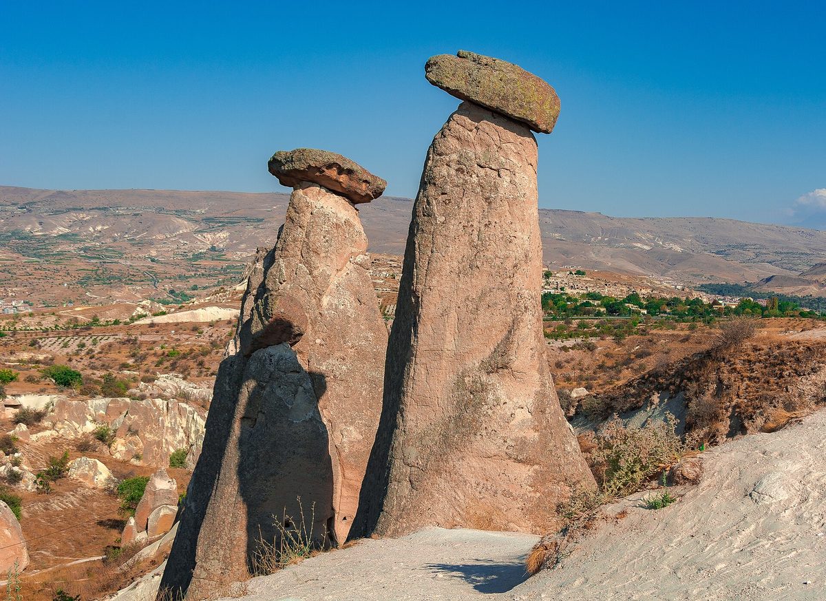 Fairy chimney rock formations near Goreme, the destination most trips from Istanbul to Cappadocia are built around