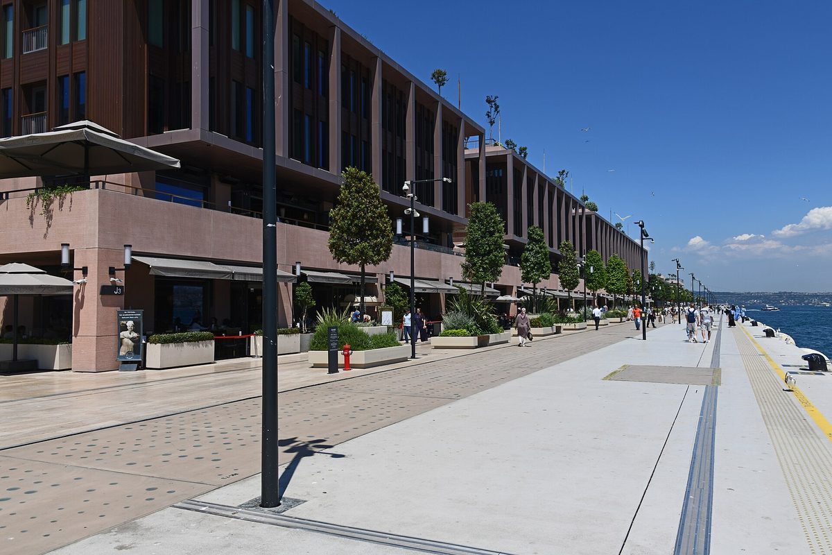 The Galataport waterfront promenade in Istanbul, home to Istanbul Modern, one of the best museums in Istanbul