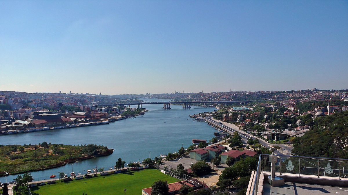 The Golden Horn seen from the Pierre Loti viewpoint above Eyup in Istanbul