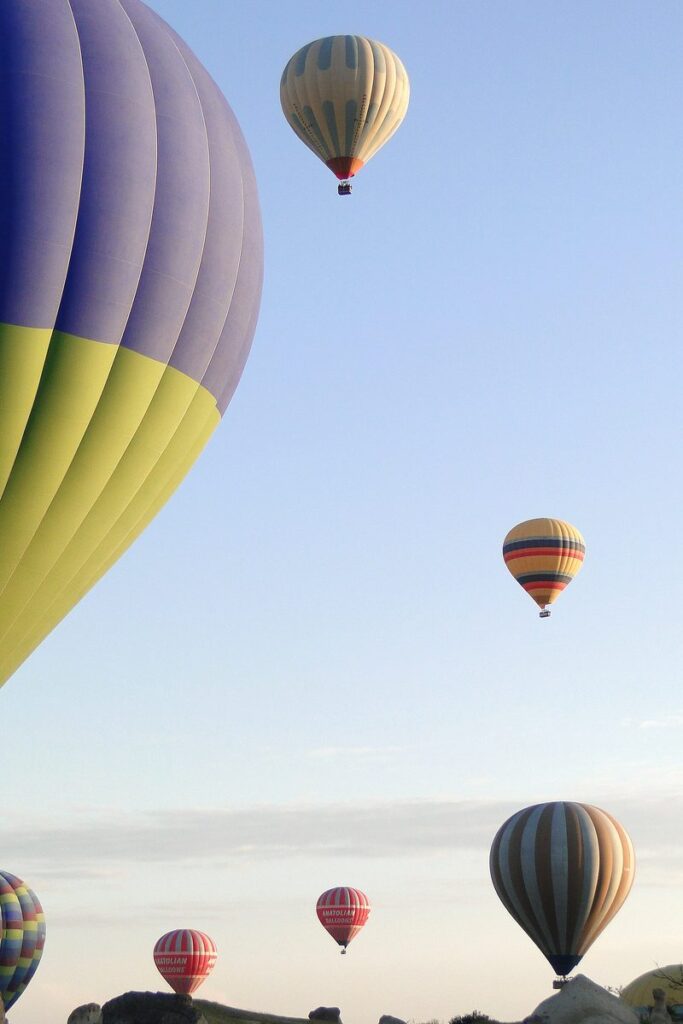 Hot air balloons over Cappadocia at dawn, a common trip beyond Istanbul
