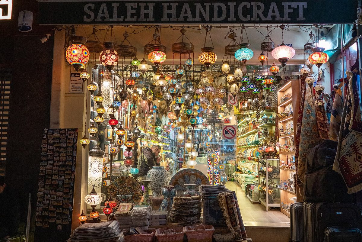A shop full of colourful mosaic glass lamps: exactly what to buy in Istanbul if you want the most photographed souvenir in the city