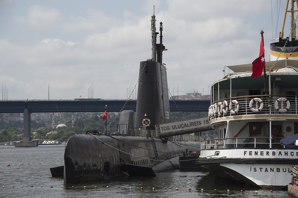 A submarine and a restored ferry on display at the Rahmi M. Koc Museum in Istanbul, the best museum in the city for families