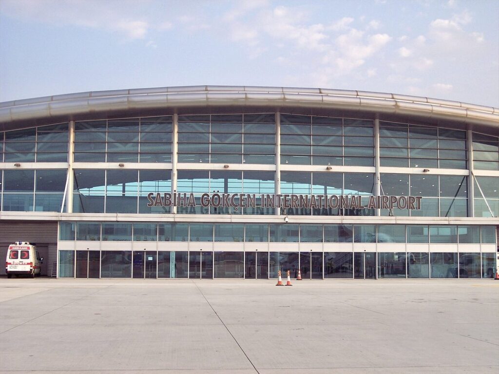 The exterior of Sabiha Gokcen International Airport terminal on the Asian side of Istanbul