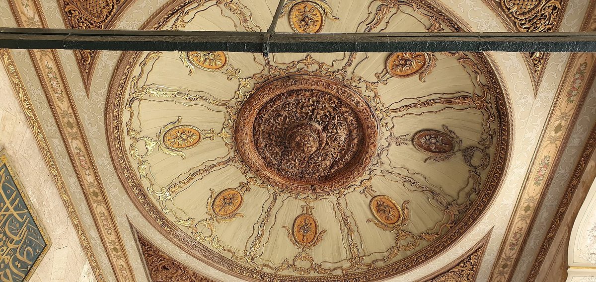 The painted ceiling of the Gate of Salutation at Topkapi Palace, Istanbul